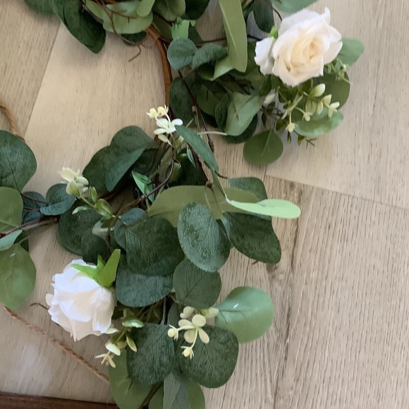 Wreath floral welcome sign eucalyptus roses new in box‎ - Picture 2 of 12